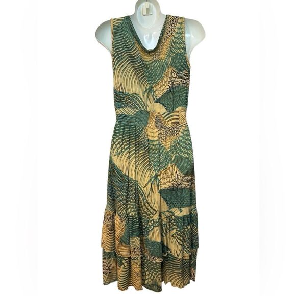 Chaudry Kc Abstract Tropical Animal Print Tiered Mini Dress - Picture 6 of 8